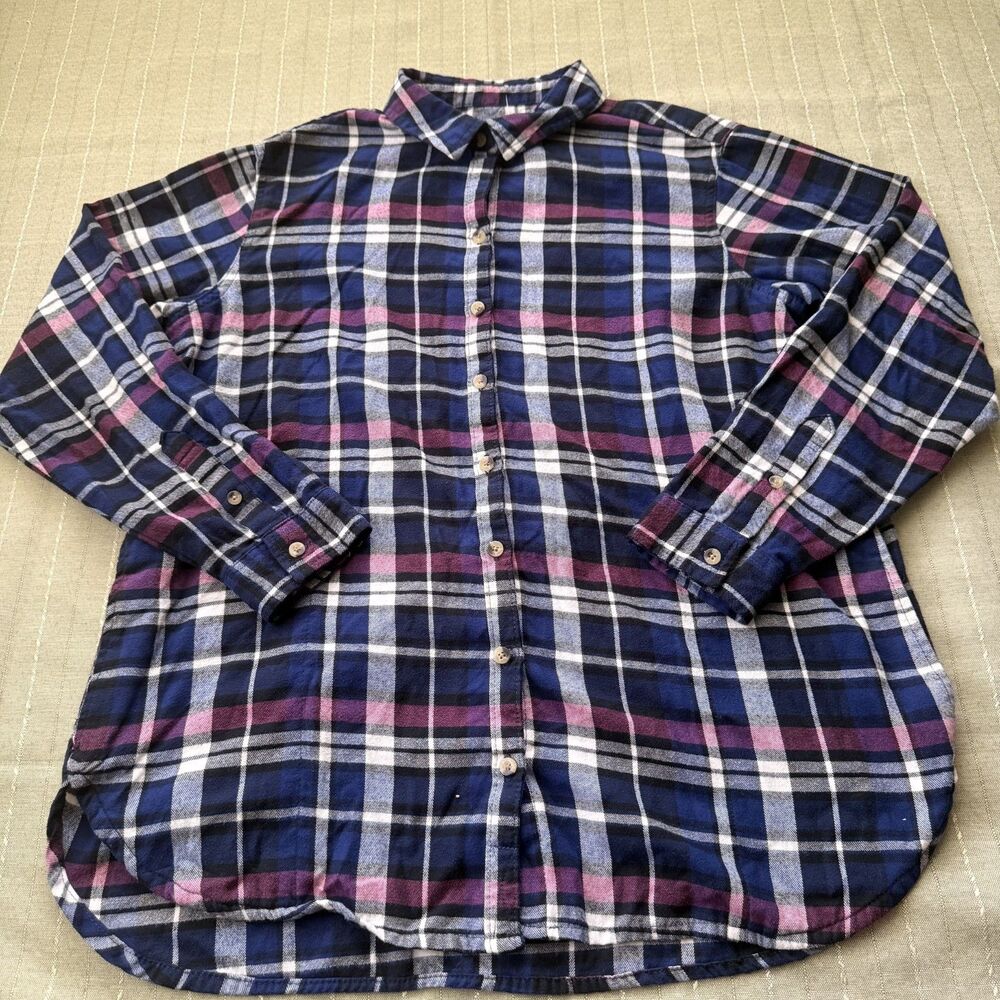 Jachs New York Girlfriend Mens Button Up Blue Plaid Size L